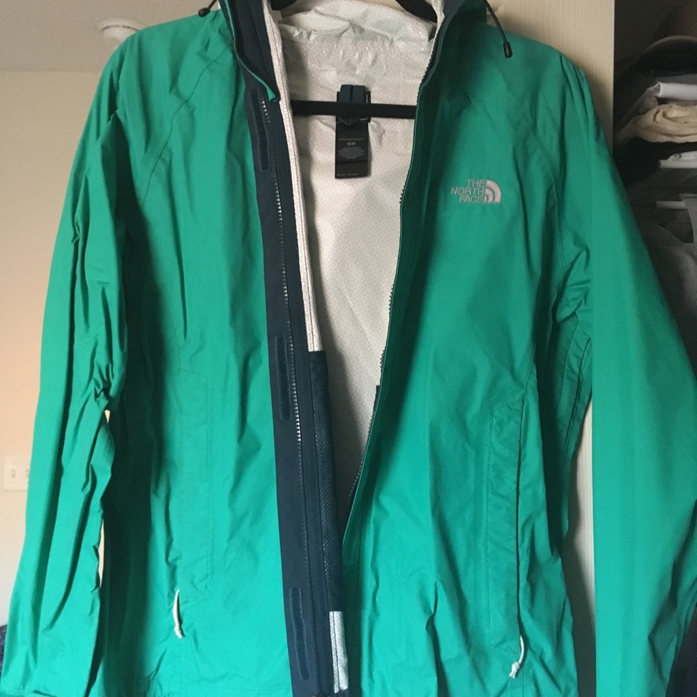 Teal North Face Rainjacket